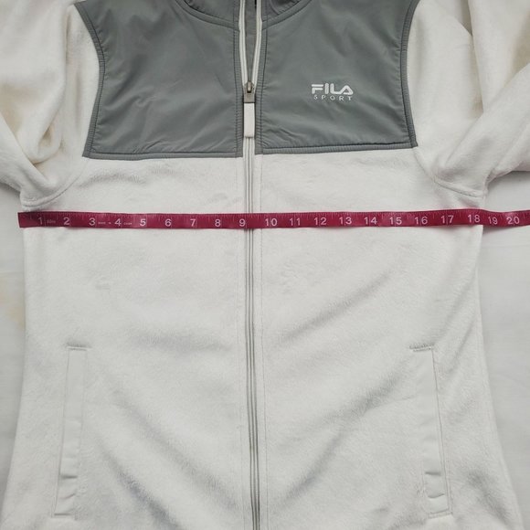 FILA Sport Women's Color Block Performance Fleece Jacket Gray/White Size XS - Picture 9 of 11